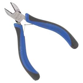 Vulcan JL-NP039 Diagonal Cutting Plier, 4.5 in OAL, 0.8 mm Cutting Capacity, 0.5 in Jaw Opening, Black/Blue Handle