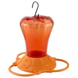 Stokes Select 38125 Bird Feeder, 34 oz, 3-Port/Perch, Plastic, Orange, 7-1/2 in H