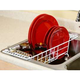 ClosetMaid 3921 Over-the-Sink Drainer, 20-1/8 in L, 8-1/8 in W, 4-5/8 in H, Steel, White