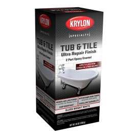 Krylon K04501007 Tub and Tile Ultra Repair Finish, 2-Part Epoxy Enamel, 64 Oz Can