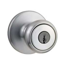 Kwikset 400T26DRCLRCSK3BX Keyed Entry Knob, Brass, Satin Chrome