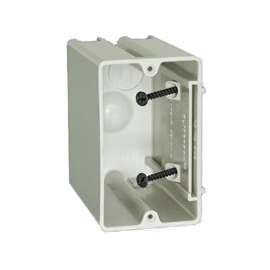 SLIDERBOX SB-1 Electrical Box, 1 -Gang, 2 -Outlet, 1 -Knockout, 1/2 in Knockout, PVC, Beige/Tan