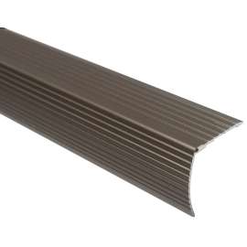 SHUR-TRIM MD31275 Stair Edging, 36 in L, Aluminum, Satin Nickel