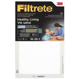 3M EA01DC-6C Allergen Reduction Filter, 16 in L, 25 in W, 2200 MPR