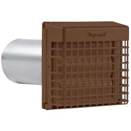 Imperial VT0564 Louvered Vent Hood with Guard, 7.1 in W Hood, 2.6 in D Hood, 7.1 in H Hood, 4 in Dia Duct