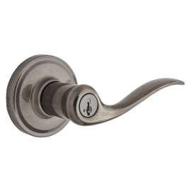 Weiser Toluca Series 9GLA5350-074 Entry Lever, 4-7/32 in L Lever, Antique Nickel