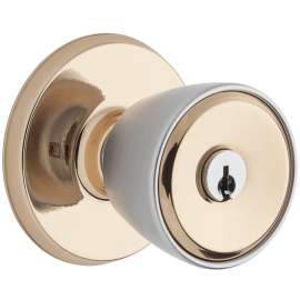 Weiser Beverly Series 9GAC5010-010 Entry Door Knob, Brass/Satin Chrome