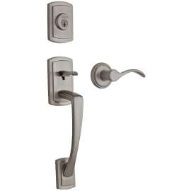 Weiser GCL9471 GY/TP15 Handleset, 2 Grade, Satin Nickel, 2-3/8, 2-3/4 in Backset, 1-3/4 in Thick Door, Universal Hand