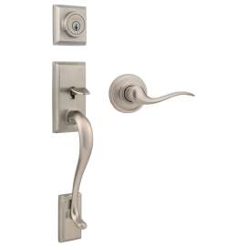 Weiser Hawthorne x Toluca Series GLA9471 HE/TC 15 Single-Lock Handleset, 2 Grade, Satin Nickel, 2-3/8, 2-3/4 in Backset