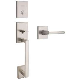 Weiser San Clemente x Halifax Series GLA8471 SCE/HFL15 Single-Lock Handleset, 2 Grade, Satin Nickel, Residential