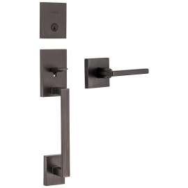 Weiser San Clemente x Halifax Series GLA8471SCE/HFL514 Single-Lock Handleset, 2 Grade, Iron Black, Residential