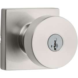 Weiser GA531 CBK15 SQ Entry Door Knob, Zinc, Satin Nickel