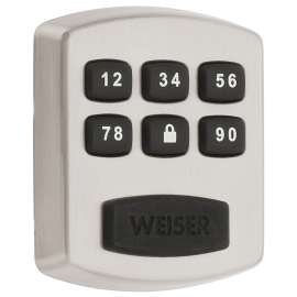 Weiser Powerbolt 1 Series GED1300 15 Electronic Lock, 3 Grade, Keypad Key, Zinc, Satin Nickel, 2-3/8, 2-3/4 in Backset