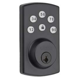 Weiser Powerbolt 2 Series GED1460X 514 Electronic Lock, Iron Black, 2-3/8, 2-3/4 in Backset, 1-3/8 to 2 in Thick Door
