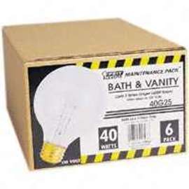 Feit Electric 40G25/W/MP-130 Incandescent Bulb, 40 W, G25 Lamp, Medium E26 Lamp Base, 2700 K Color Temp
