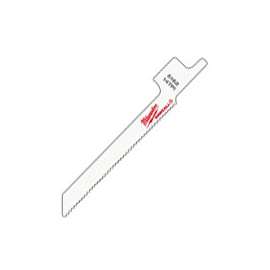 Milwaukee 48-00-5162 Reciprocating Saw Blade, 5/16 in W, 3-5/8 in L, 14 TPI, Bi-Metal Cutting Edge