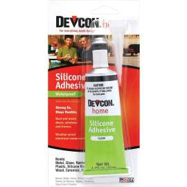 Devcon 12045 Silicone Adhesive, Paste, Vinegar, Clear, 1 oz Tube