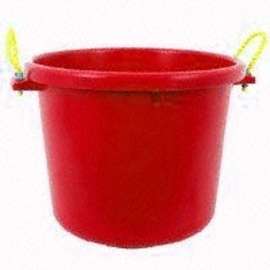 FORTEX-FORTIFLEX MB-70R Barn Bucket, 70 qt Volume, Polyethylene/Rubber, Red