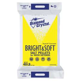 Cargill Diamond Crystal Bright & Soft 100012407 Salt Pellets, 40 lb Bag, Crystalline Solid, Halogen