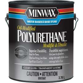 Minwax CM7103100 Oil-Modified Polyurethane, Gloss, Liquid, Clear, 3.78 L