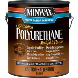 Minwax CM7103200 Oil-Modified Polyurethane, Semi-Gloss, Liquid, Clear, 3.78 L