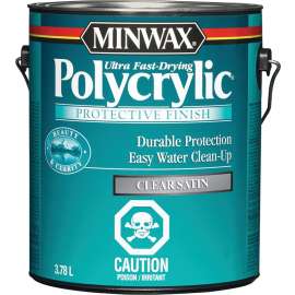 Minwax Polycrylic 32104 Protective Finish, Satin, Liquid, Clear, 3.78 L