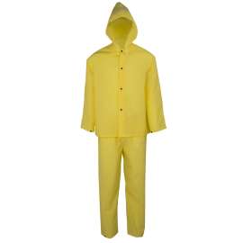 Diamondback RS2-01-XXL Rain Suit, 2XL, 44 in Inseam, EVA, Yellow, Hooded Collar, Snap Down Storm Flap Closure