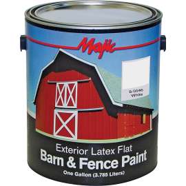 Majic Paints 8-0046-1 Barn and Fence Paint, Flat, White, 1 gal Pail