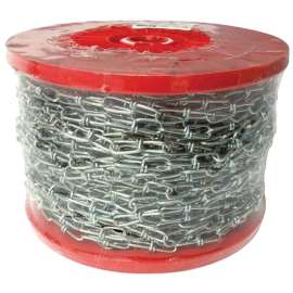 BARON 7223 Double Loop Chain, #3, 200 ft L, 12 lb Working Load, Steel, Zinc