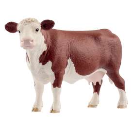 Schleich-S Farm World 13867 Figurine, Hereford Cow, 3 to 8 years Age, XL, Plastic, Brown