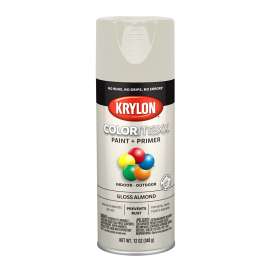 Krylon COLORmaxx K05500007 Spray Paint, Gloss, Almond, 12 oz, Aerosol Can