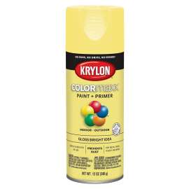Krylon COLORmaxx K05507007 Spray Paint, Gloss, Bright Idea, 12 oz, Aerosol Can