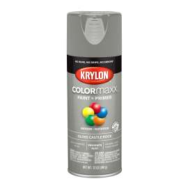 Krylon COLORmaxx K05509007 Spray Paint, Gloss, Castle Rock, 12 oz, Aerosol Can