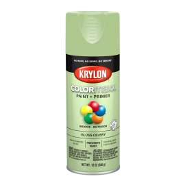 Krylon COLORmaxx K05510007 Spray Paint, Gloss, Celery, 12 oz, Aerosol Can