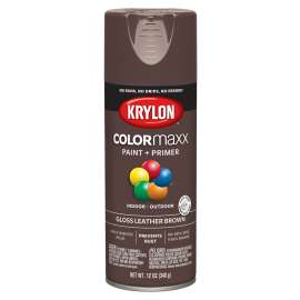 Krylon COLORmaxx K05527007 Spray Paint, Gloss, Brown, 12 oz, Aerosol Can