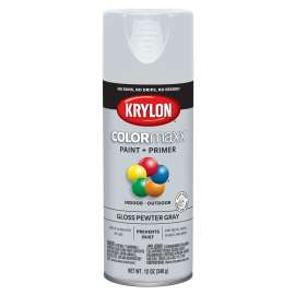 Krylon COLORmaxx K05531007 Spray Paint, Gloss, Gray, 12 oz, Aerosol Can