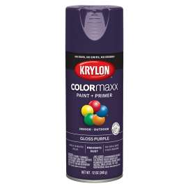 Krylon COLORmaxx K05533007 Spray Paint, Gloss, Purple, 12 oz, Aerosol Can