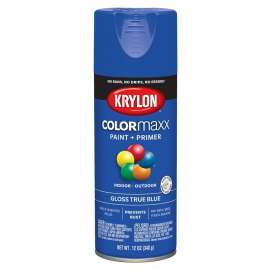 Krylon COLORmaxx K05543007 Spray Paint, Gloss, True Blue, 12 oz, Aerosol Can