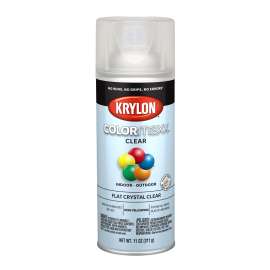 Krylon COLORmaxx K05547007 Spray Paint, Flat, Clear, 11 oz, Aerosol Can