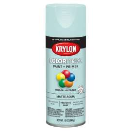 Krylon COLORmaxx K05549007 Spray Paint, Matte, Aqua, 12 oz, Aerosol Can