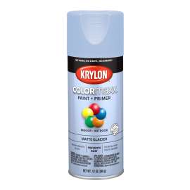 Krylon COLORmaxx K05551007 Spray Paint, Matte, Glacier, 12 oz, Aerosol Can