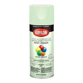 Krylon COLORmaxx K05552007 Spray Paint, Matte, Seaside Green, 12 oz, Aerosol Can