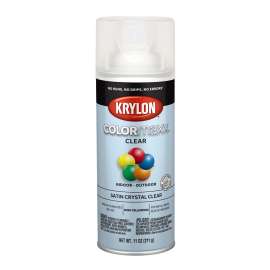 Krylon COLORmaxx K05562007 Spray Paint, Satin, Crystal Clear, 11 oz, Aerosol Can