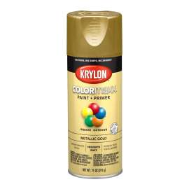 Krylon COLORmaxx K05588007 Spray Paint, Metallic, Gold, 12 oz, Aerosol Can