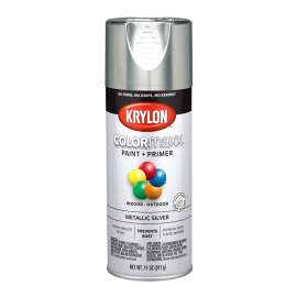 Krylon COLORmaxx K05590007 Spray Paint, Metallic, Silver, 12 oz, Aerosol Can