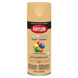 Krylon COLORmaxx K05595007 Spray Paint, Matte, Summer Wheat, 12 oz, Aerosol Can
