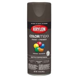 Krylon COLORmaxx K05596007 Spray Paint, Matte, Coffee Bean, 12 oz, Aerosol Can