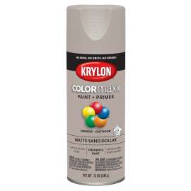 Krylon COLORmaxx K05600007 Spray Paint, Matte, Sand Dollar, 12 oz, Aerosol Can