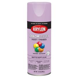Krylon COLORmaxx K05602007 Spray Paint, Matte, Soft Lilac, 12 oz, Aerosol Can