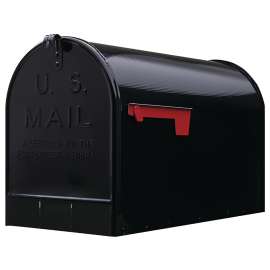 Gibraltar Mailboxes Rural Post-Mount Mailbox — Black, Galvanized Steel, Extra-Large ST200B00